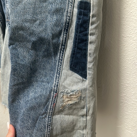 We The Free Ripple Wide-Leg Pieced Cropped Jeans Size 28 Color Blue - Picture 7 of 16